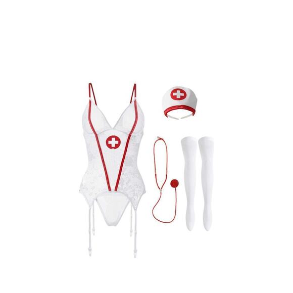 Sexy Nurse Costume SIZE SMALL White and Red Nurse Role play - Picture 2 of 4